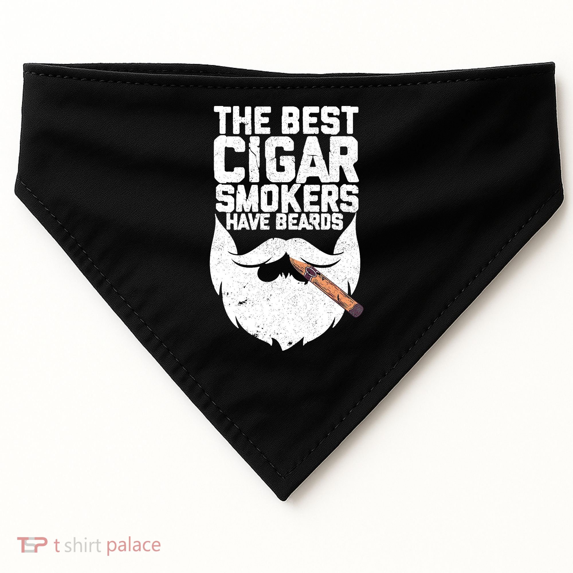 The Best Cigar Smokers Have Beards Cigar Bearded Dad USA-Made Doggie Bandana