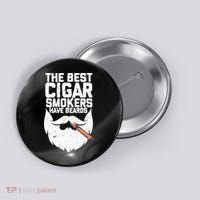 The Best Cigar Smokers Have Beards Cigar Bearded Dad Button thumb 0