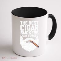 The Best Cigar Smokers Have Beards Cigar Bearded Dad Coffee Mug thumb 1