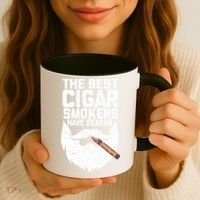 The Best Cigar Smokers Have Beards Cigar Bearded Dad Coffee Mug thumb 3