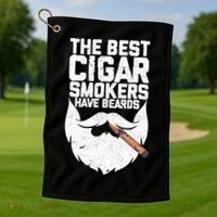 The Best Cigar Smokers Have Beards Cigar Bearded Dad Golf Towel thumb 1