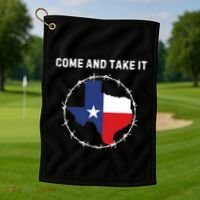 Texas Border Crisis Come And Take It Golf Towel thumb 1