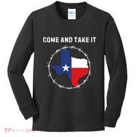 Texas Border Crisis Come And Take It Kids Long Sleeve Shirt thumb 0