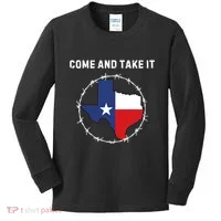 Texas Border Crisis Come And Take It Kids Long Sleeve Shirt thumb 0