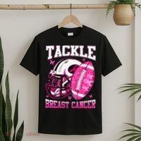 Tackle Breast Cancer Awareness Pink Ribbon Football T-Shirt thumb 2