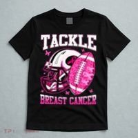 Tackle Breast Cancer Awareness Pink Ribbon Football T-Shirt thumb 5