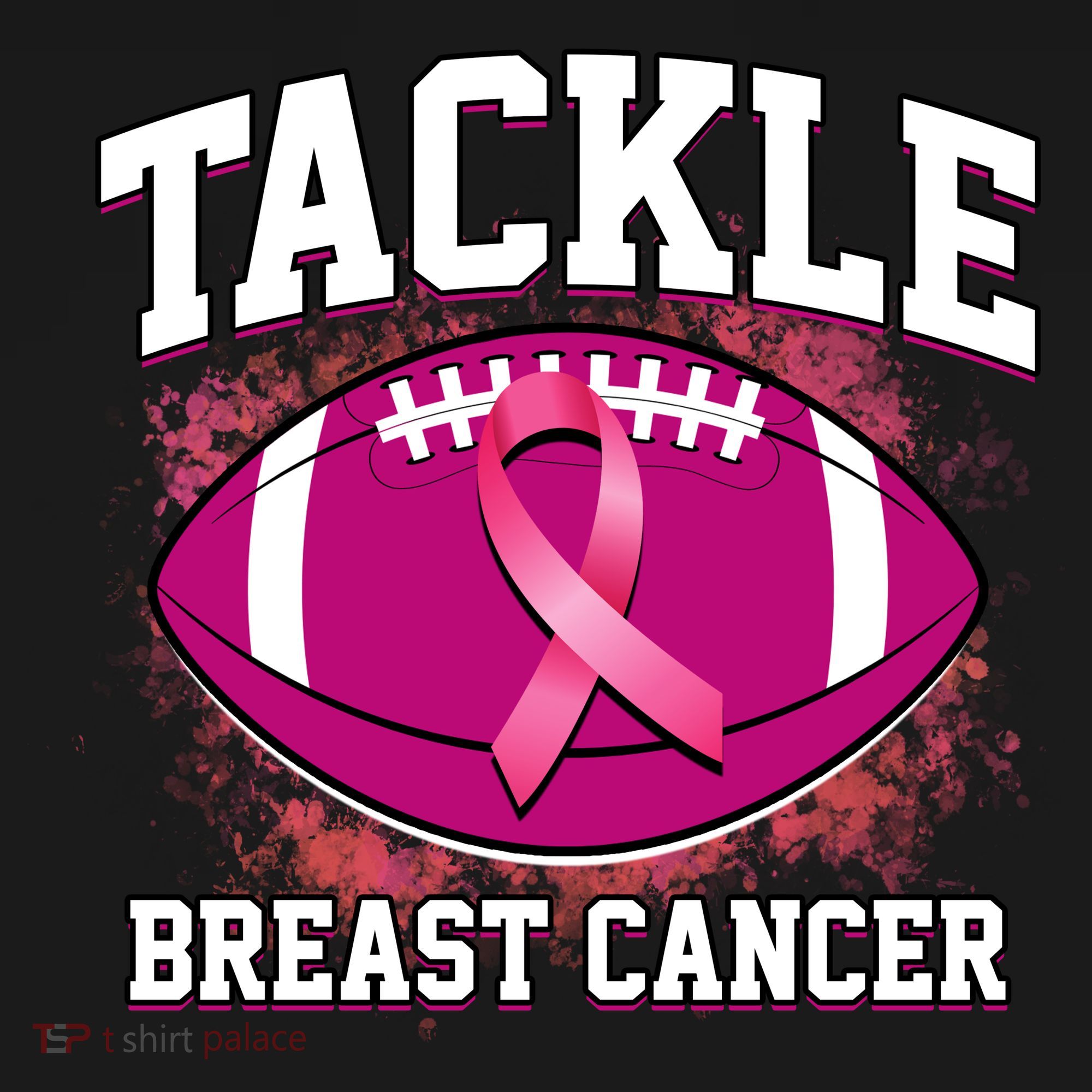 Tackle Breast Cancer Ribbon Football Women's Hoodie