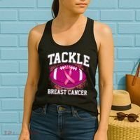 Tackle Breast Cancer Ribbon Football Women's Tank Top thumb 2