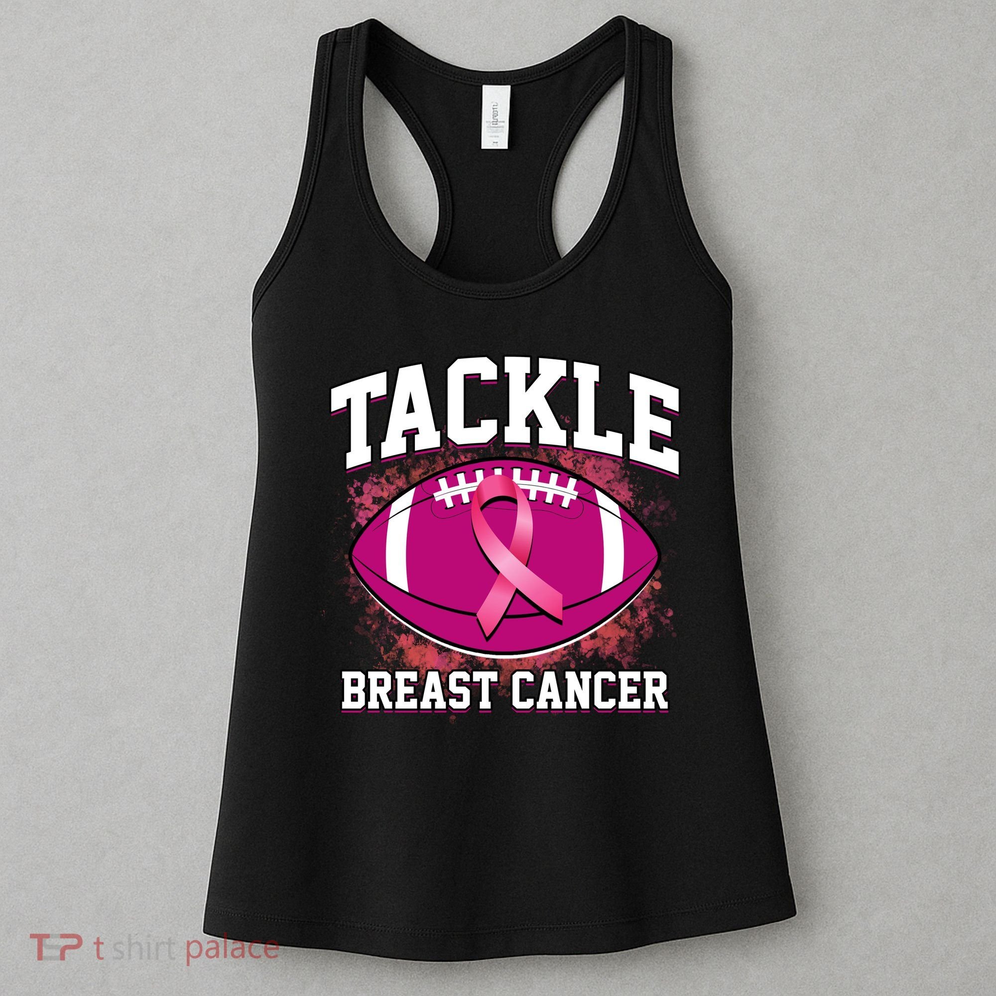 Tackle Breast Cancer Ribbon Football Women's Tank Top