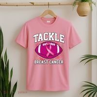 Tackle Breast Cancer Ribbon Football T-Shirt thumb 2