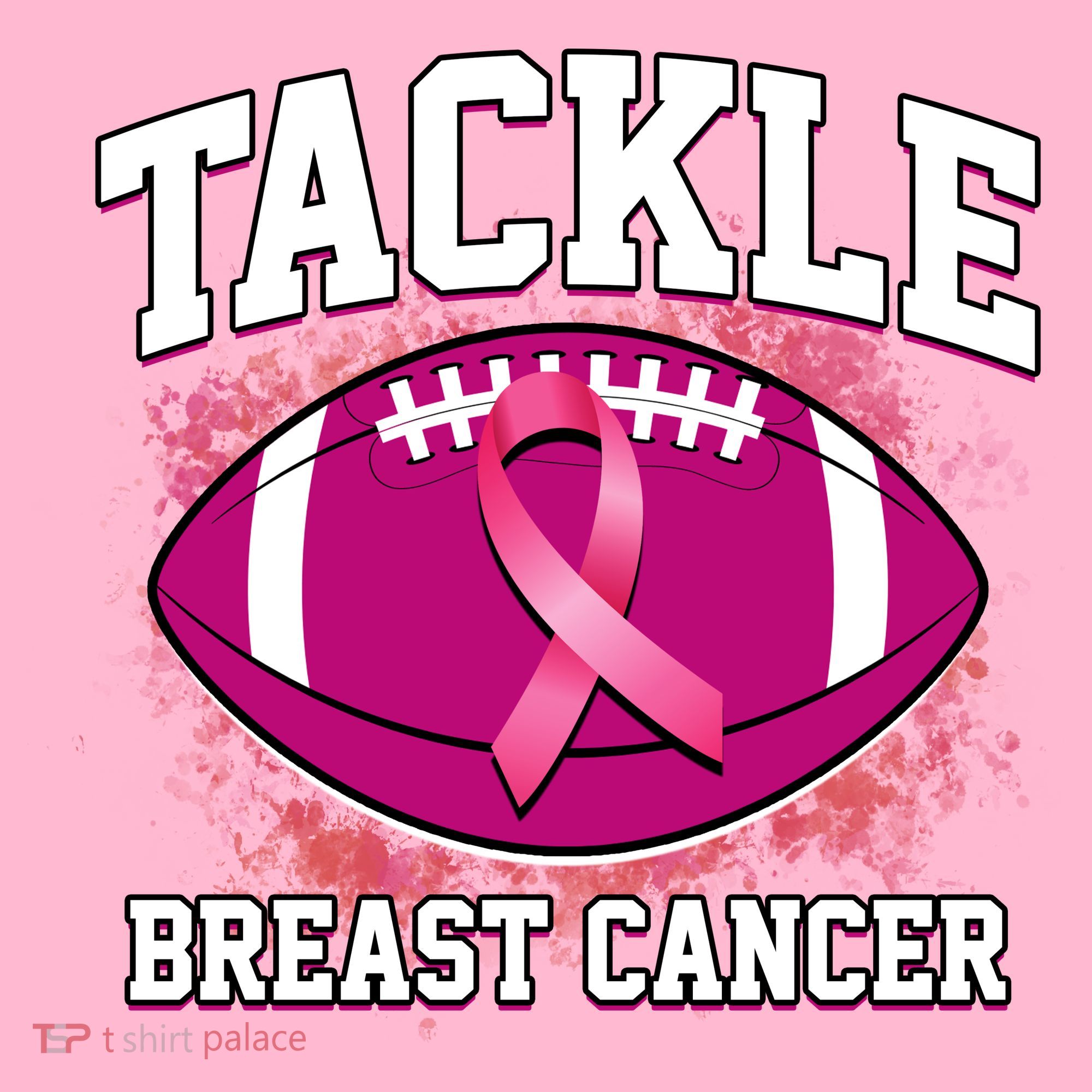 Tackle Breast Cancer Ribbon Football T-Shirt