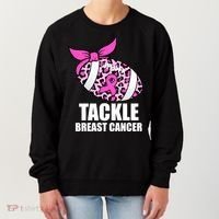 Tackle Breast Cancer Pink Leopard Football Women's Sweatshirt thumb 0