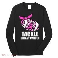 Tackle Breast Cancer Pink Leopard Football Long Sleeve Shirt thumb 0