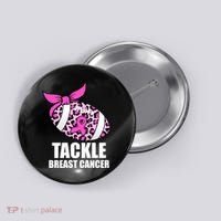 Tackle Breast Cancer Pink Leopard Football Button thumb 0