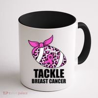 Tackle Breast Cancer Pink Leopard Football Coffee Mug thumb 1