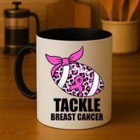 Tackle Breast Cancer Pink Leopard Football Coffee Mug thumb 4