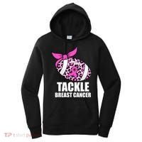 Tackle Breast Cancer Pink Leopard Football Women's Hoodie thumb 0