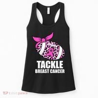 Tackle Breast Cancer Pink Leopard Football Women's Tank Top thumb 0