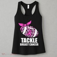 Tackle Breast Cancer Pink Leopard Football Women's Tank Top thumb 3