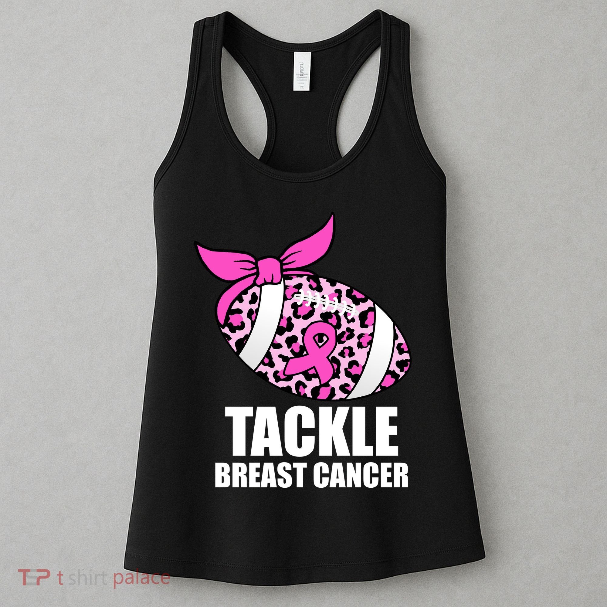 Tackle Breast Cancer Pink Leopard Football Women's Tank Top