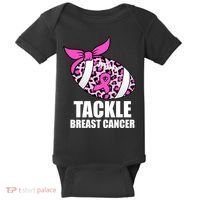 Tackle Breast Cancer Pink Leopard Football Baby Bodysuit thumb 0
