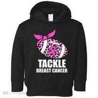 Tackle Breast Cancer Pink Leopard Football Toddler Hoodie thumb 0