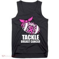 Tackle Breast Cancer Pink Leopard Football Tank Top thumb 0