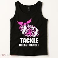 Tackle Breast Cancer Pink Leopard Football Tank Top thumb 2