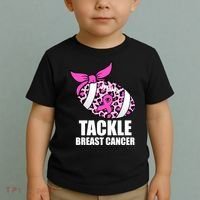 Tackle Breast Cancer Pink Leopard Football Toddler T-Shirt thumb 2