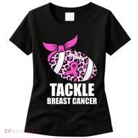 Tackle Breast Cancer Pink Leopard Football Women's T-Shirt thumb 0