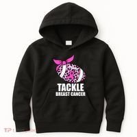 Tackle Breast Cancer Pink Leopard Football Kids Hoodie thumb 0