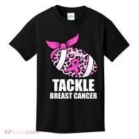 Tackle Breast Cancer Pink Leopard Football Kids T-Shirt thumb 0
