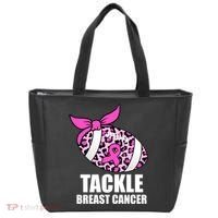 Tackle Breast Cancer Pink Leopard Football Tote Bag thumb 0