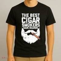 The Best Cigar Smokers Have Beards Cigar Bearded Dad T-Shirt thumb 3