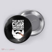 The Best Cigar Smokers Have Beards Cigar Bearded Dad Button thumb 0