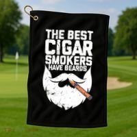 The Best Cigar Smokers Have Beards Cigar Bearded Dad Golf Towel thumb 1