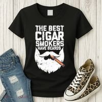 The Best Cigar Smokers Have Beards Cigar Bearded Dad Women's T-Shirt thumb 3