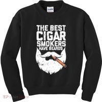 The Best Cigar Smokers Have Beards Cigar Bearded Dad Kids Sweatshirt thumb 0
