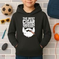 The Best Cigar Smokers Have Beards Cigar Bearded Dad Kids Hoodie thumb 2