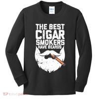 The Best Cigar Smokers Have Beards Cigar Bearded Dad Kids Long Sleeve Shirt thumb 0