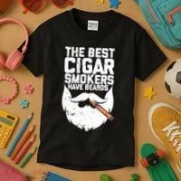 The Best Cigar Smokers Have Beards Cigar Bearded Dad Kids T-Shirt thumb 3