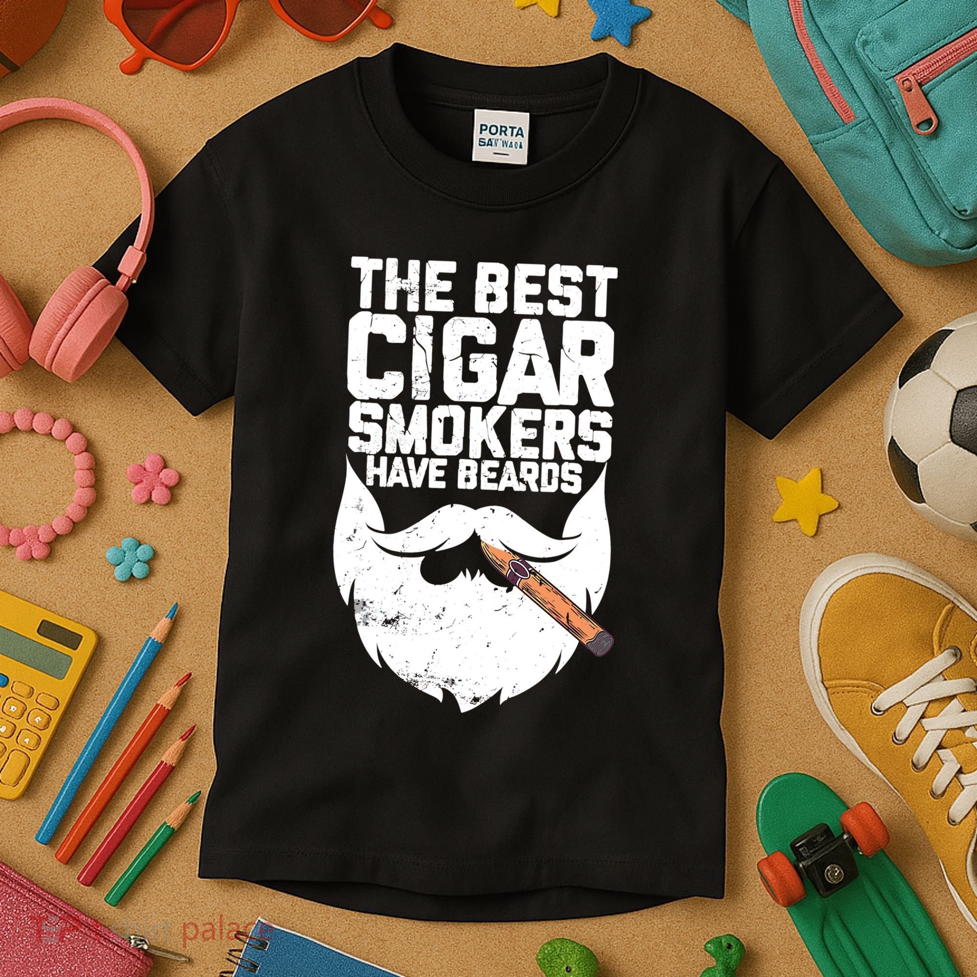 The Best Cigar Smokers Have Beards Cigar Bearded Dad Kids T-Shirt