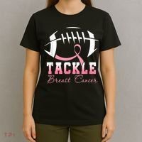 Tackle Breast Cancer Awareness Football Pink Ribbon Boys T-Shirt thumb 4