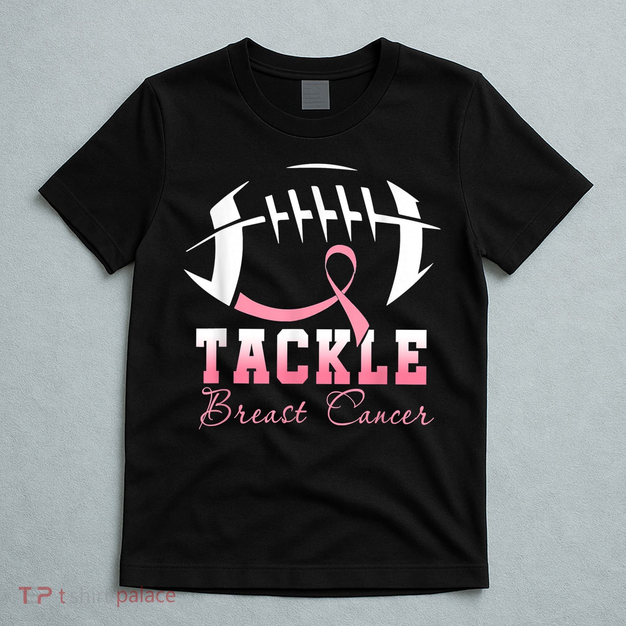 Tackle Breast Cancer Awareness Football Pink Ribbon Boys T-Shirt
