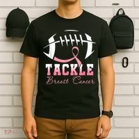 Tackle Breast Cancer Awareness Football Pink Ribbon Boys T-Shirt thumb 6