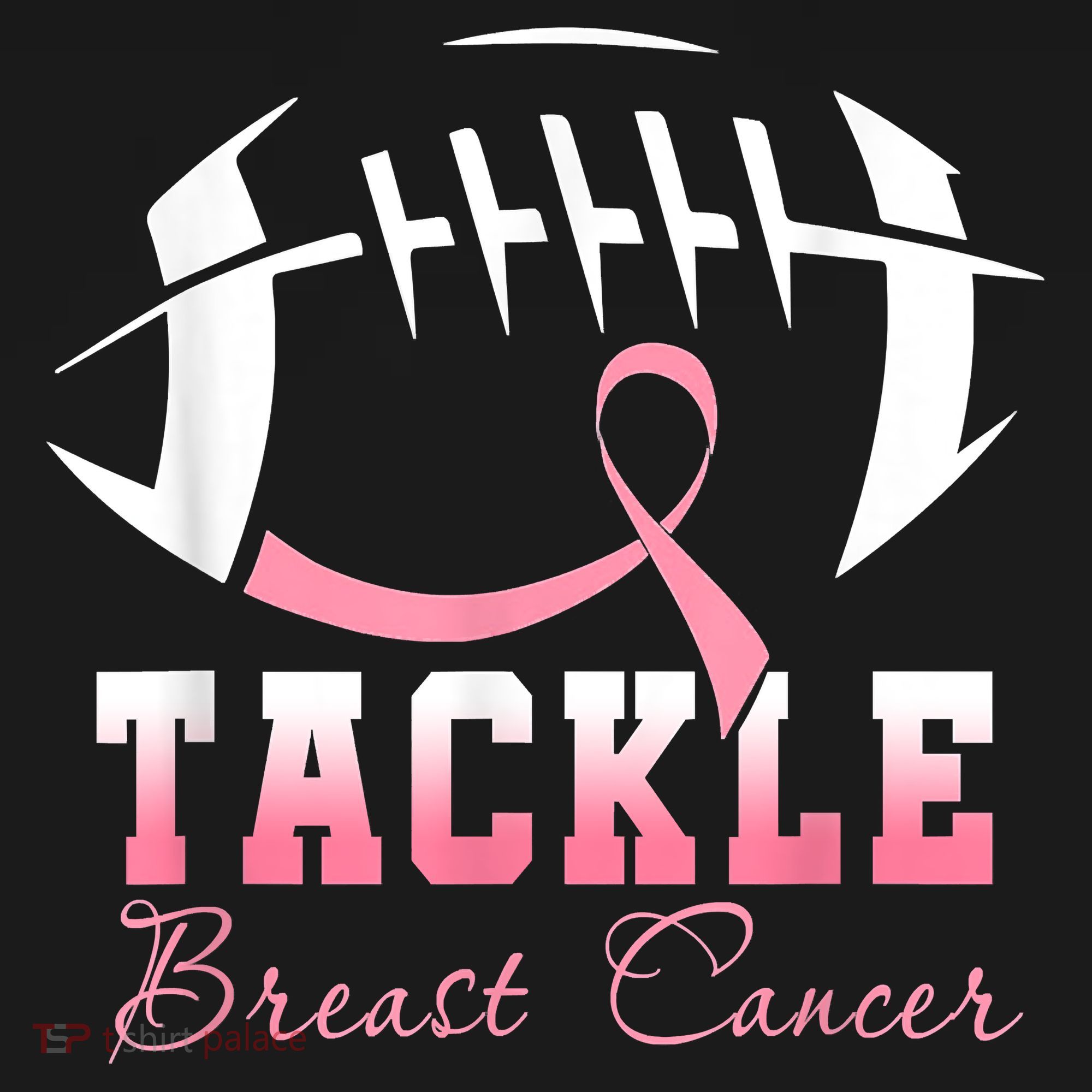 Tackle Breast Cancer Awareness Football Pink Ribbon Boys T-Shirt