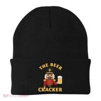 The Beer Cracker Funny Nutcracker Christmas Beanie thumb 0