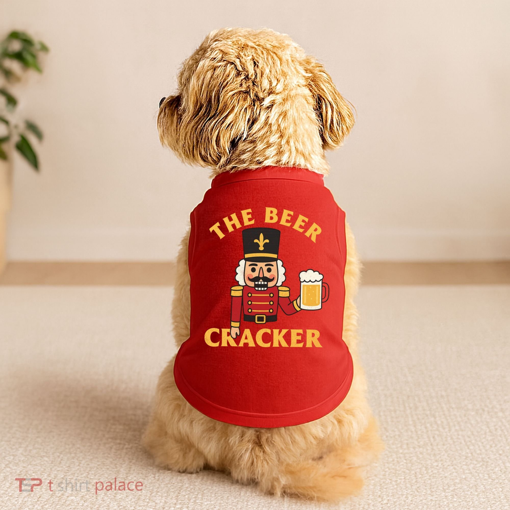 The Beer Cracker Funny Nutcracker Christmas Doggie Tank