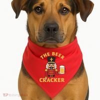 The Beer Cracker Funny Nutcracker Christmas USA-Made Doggie Bandana thumb 1