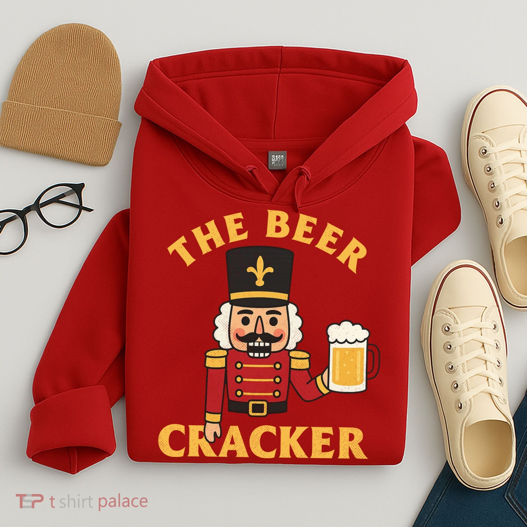 The Beer Cracker Funny Nutcracker Christmas Hoodie